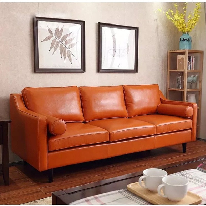 Leather sofa brown